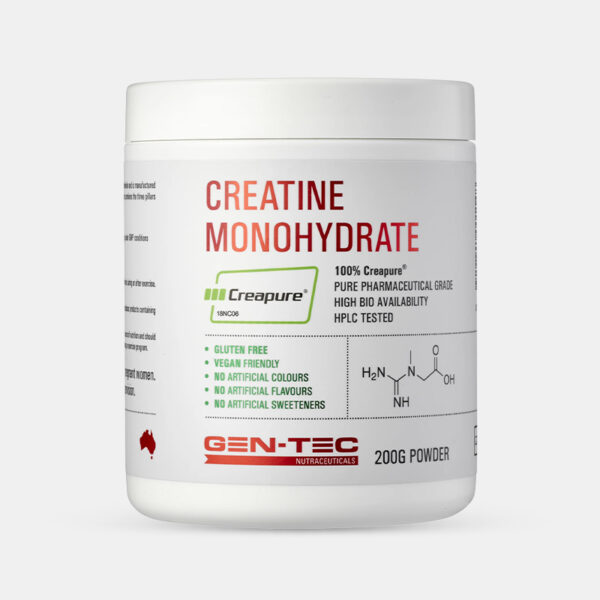 Gentec Creapure Creatine Monohydrate 200g -  (Made in Germany, Packed in Australia)